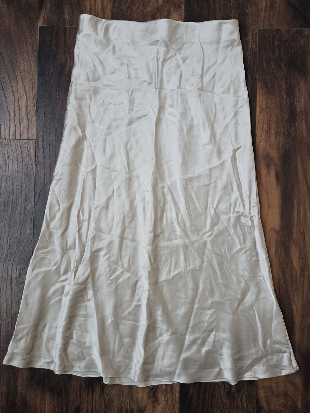 Quince Soft Cream Bias-Cut Midi Skirt